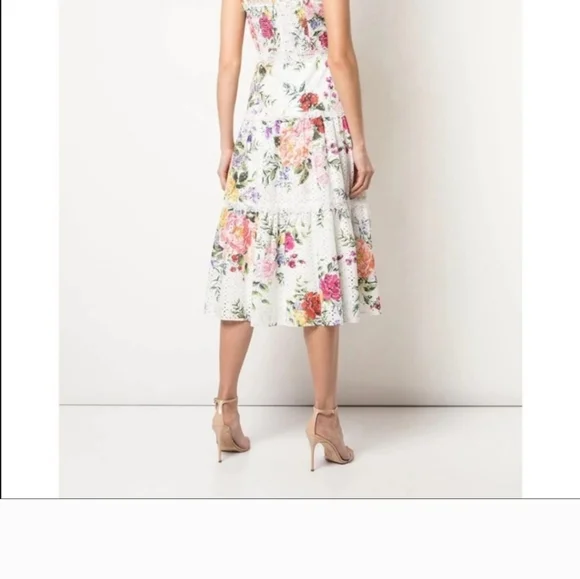 Marchessa Notte Floral Midi Dress White with pink floral sz 12 - Picture 5 of 5